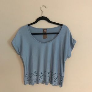 Nordstrom Blue Laser Cut Top